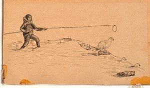Ptarmigan Hunting with Long Pole and Noose