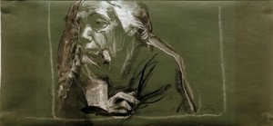 Self-Portrait Facing Left with Hand on Chin by Käthe Kollwitz