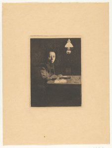 Self-Portrait at the Table by Käthe Kollwitz
