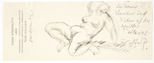 Naked Girl Sitting Reclined on the Keys of a Piano