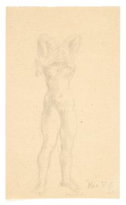 Standing Girl Pulling Chemise Over Her Head