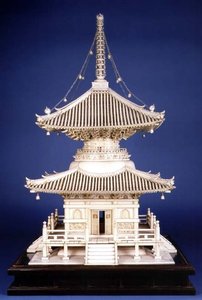 Model of a Temple Shrine by Kaigyokusai Masatsugu