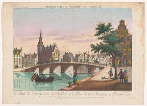 View of the Doelen Bridge over the Amstel in Amsterdam