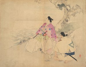 Two men by a river, late 19th-early 20th century