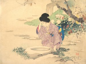 Woman in a garden, late 19th-early 20th century