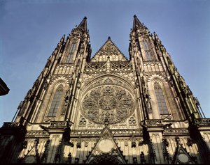 Facade of the Cathedral of St. Vitus by Kamil and Mocker, J. Hilbert