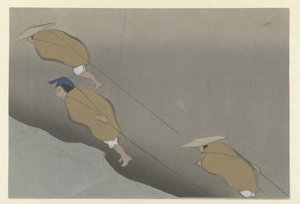 Pulling a Boat (series title: Flowers of a Hundred Worlds) by Kamisaka Sekka