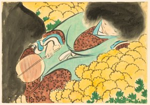 Flowers of a Hundred Worlds: Chrysanthemum Boy by Kamisaka Sekka