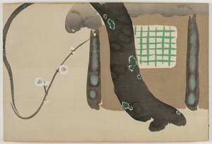 Flowers of a Hundred Worlds (Momoyogusa): Plum by the Eaves by Kamisaka Sekka