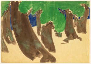 Flowers of a Hundred Worlds: Windswept Pines by Kamisaka Sekka