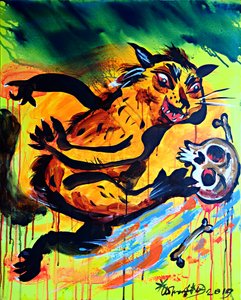 Fierce Creature with Skull by Kanat Ibragimov