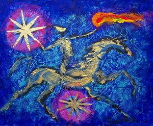 Fiery Cosmic Rider by Kanat Ibragimov
