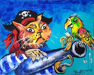 Funny Pirate Cat