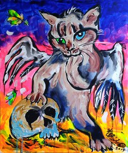 Mystic Cat and Skull
