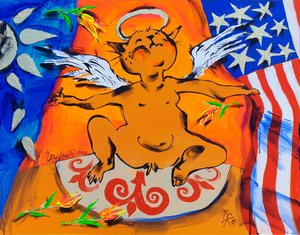 Patriotic Angel Cat