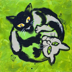 Playful Yin Yang Cats