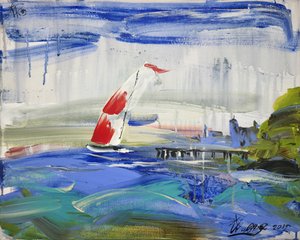 Sailing On Blue Water by Kanat Ibragimov