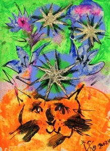 Whimsical Starry Cat