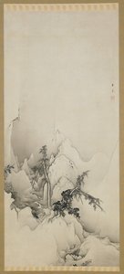 Winter Landscape: a Ravine by Kano Hogai
