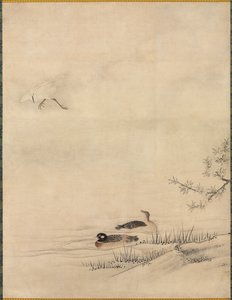 Flowers and Birds in a Spring Landscape by Kano Motonobu