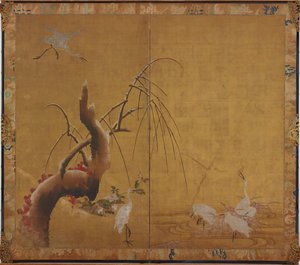 Herons and Old Willow by Kano Sadanobu