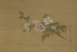 A branch of flowering hibiscus, Edo Period