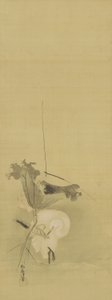 Heron and Lotus by Kano Tsunenobu