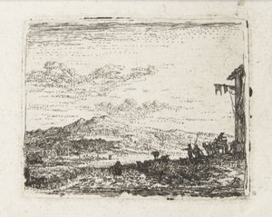 Italianate Landscape with Wagon at an Inn (series title: Small Landscapes)