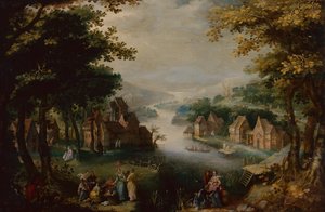 Finding of Moses with an Elegant Couple, Servant and Hunter