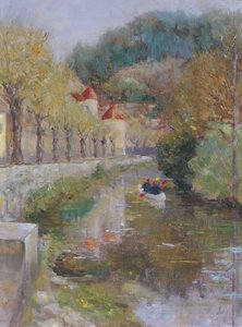 Canal at Noyers, Burgundy by Karen Armitage