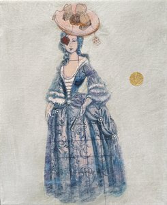 Whimsical Blue Rococo Lady by Karenina Fabrizzi