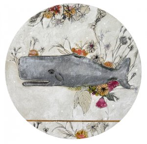 Whimsical Floral Whale
