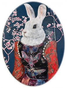 Whimsical Rabbit Portrait by Karenina Fabrizzi