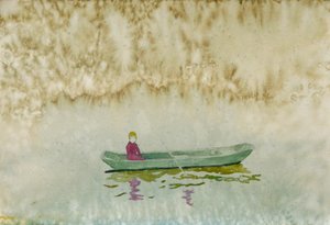 Quiet Boat Reflection by Karin Bos