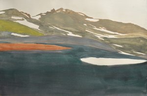 Snowy Mountain Lake View