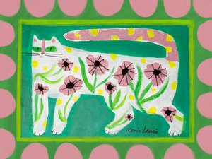 Whimsical Flower Cat