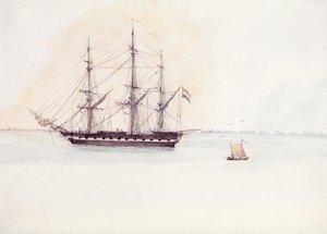 Dutch Frigate Adriana by Karl Bodmer