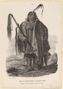 A Monitari Indian by Karl Bodmer