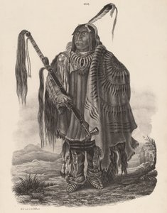 A Monitari Indian, 1839 by Karl Bodmer