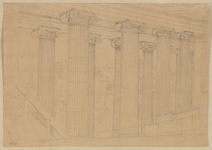 Berlin. Old Museum at Lustgarten. View from the Hall during Construction by Karl Friedrich Schinkel