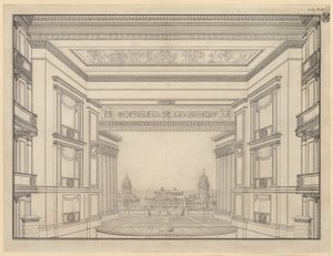 Berlin. Schauspielhaus on the Gendarmenmarkt, Stage by Karl Friedrich Schinkel