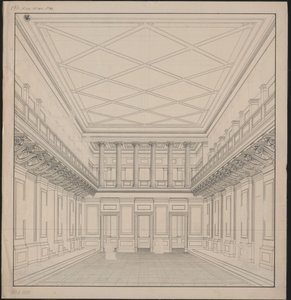 Berlin. Schauspielhaus at Gendarmenmarkt, Concert Hall. View by Karl Friedrich Schinkel
