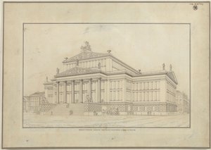 Berlin. Schauspielhaus on the Gendarmenmarkt. Perspective View of the Front Side by Karl Friedrich Schinkel