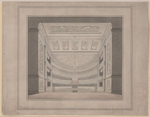 Berlin. Schauspielhaus on Gendarmenmarkt, auditorium by Karl Friedrich Schinkel