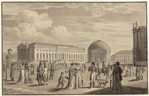 Berlin, Unter den Linden. View of the Opera House and St. Hedwig