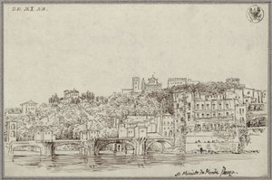 View over the Arno to San Miniato al Monte in Florence by Karl Friedrich Schinkel