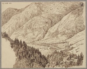 The Gastein Valley with Wildbad by Karl Friedrich Schinkel