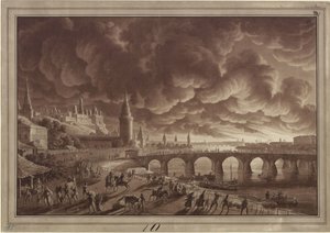 The Fire of Moscow by Karl Friedrich Schinkel