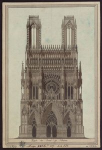 Facade of the Cathedral of Reims by Karl Friedrich Schinkel