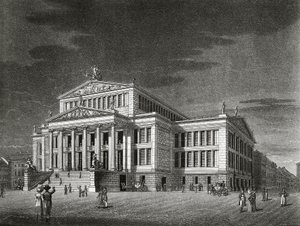 View of the Schauspielhaus (concert hall), engraving by Karl Friedrich Schinkels by Karl Friedrich Schinkel